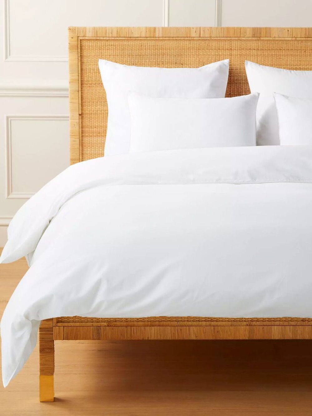 SERENA & LILY *King* Solid White Percale Duvet Cover 100% Cotton